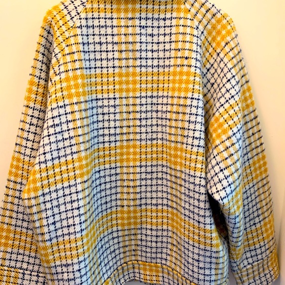 FRNCH Anthropologie Wool Blend Mustard Plaid Coat - Picture 3 of 5